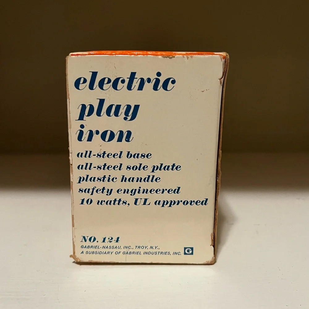 Rare New in the Box Vintage Kids Electric Play Iron Toy - Blue and White - Picture 3 of 9